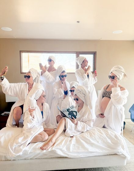 Be You Medical team enjoying a spa day in robes and towel wraps