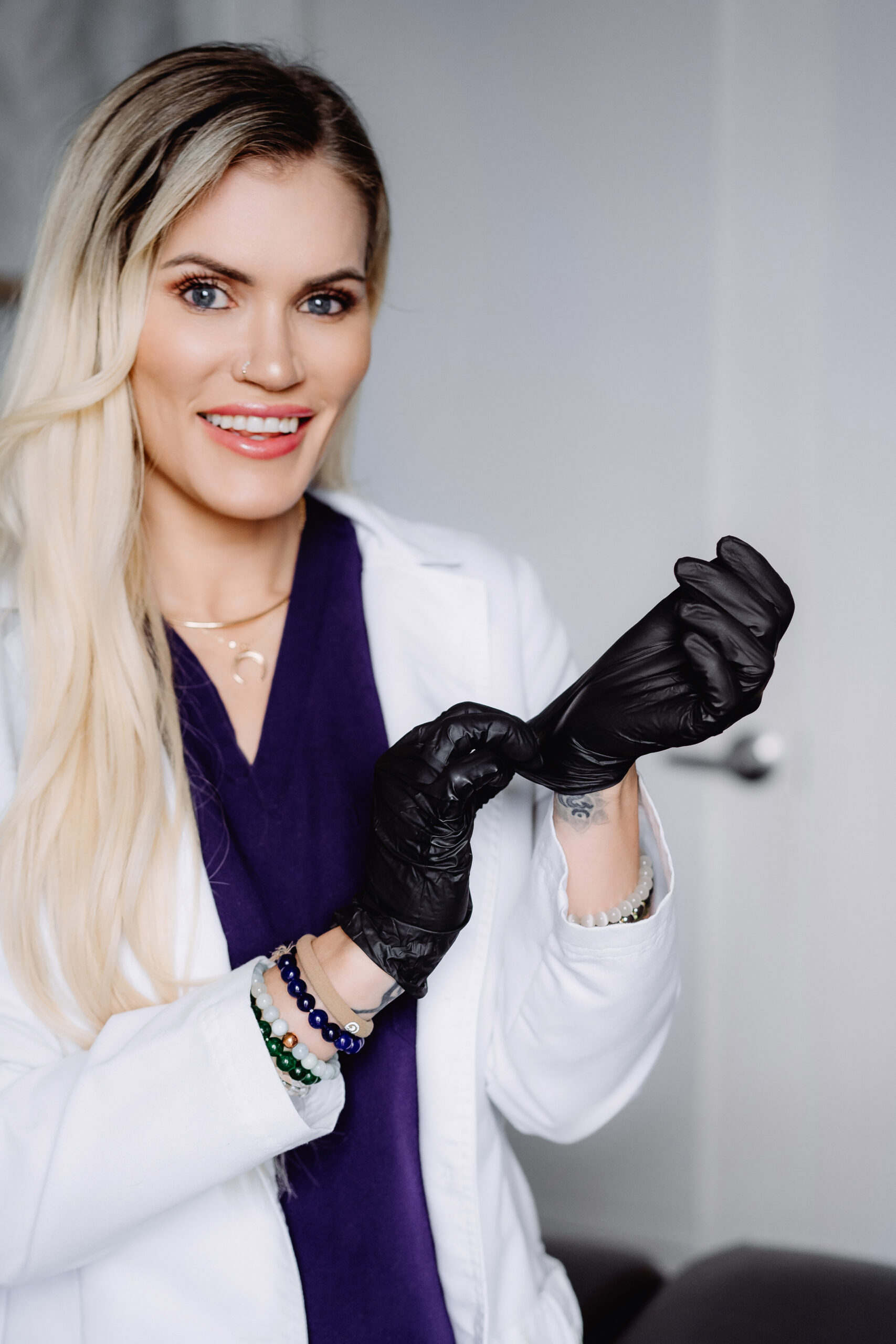 Be You Medical Nurse Summer putting on black medical gloves